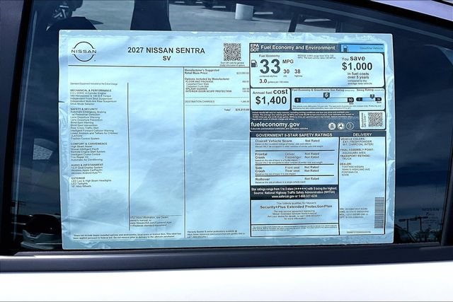 New 2027 Nissan Sentra SV FWD image 13