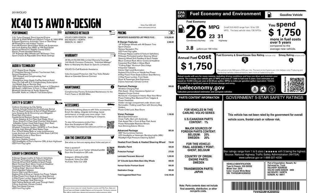 Used 2019 Volvo XC40 T5 R-Design AWD/4WD image 3