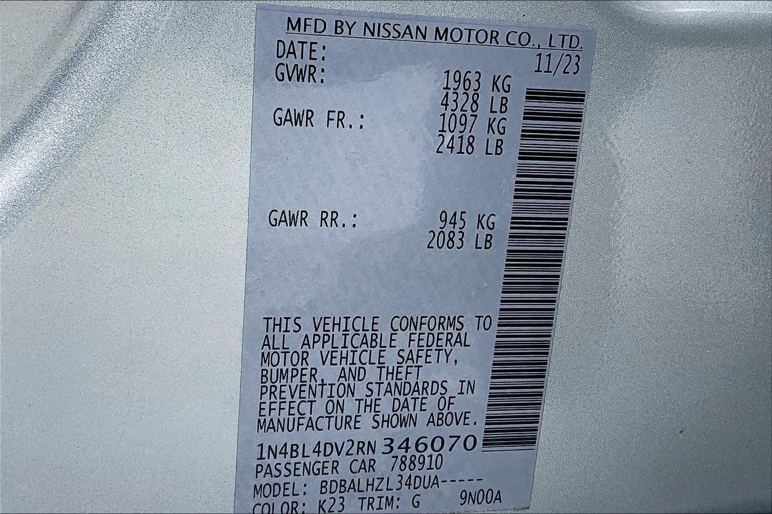 Used 2024 Nissan Altima 2.5 SV FWD image 34