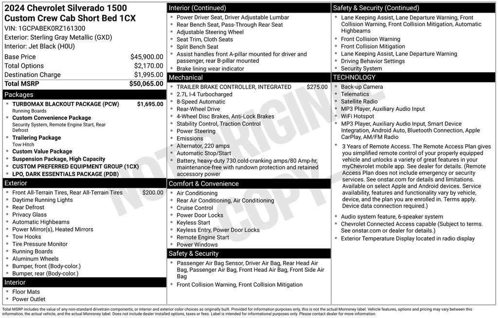 Certified 2024 Chevrolet Silverado 1500 Custom w/ Turbomax Blackout Package RWD image 5