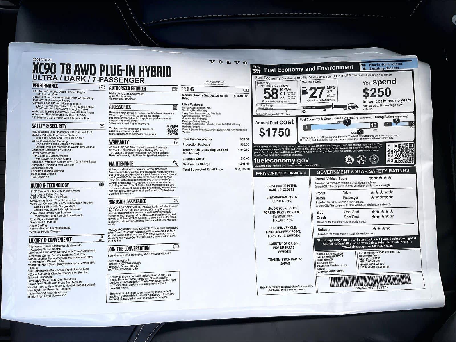 New 2026 Volvo XC90 T8 Ultra w/ Protection Package image 37