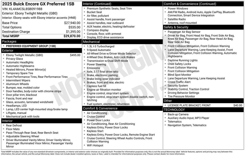 New 2025 Buick Encore GX Preferred AWD/4WD image 25