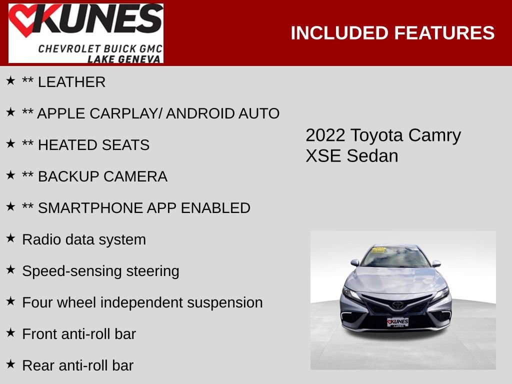 Used 2022 Toyota Camry XSE FWD image 2