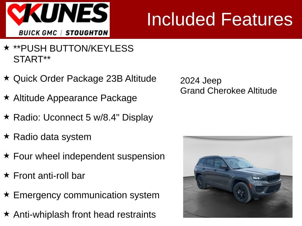 Used 2024 Jeep Grand Cherokee Altitude AWD/4WD image 3