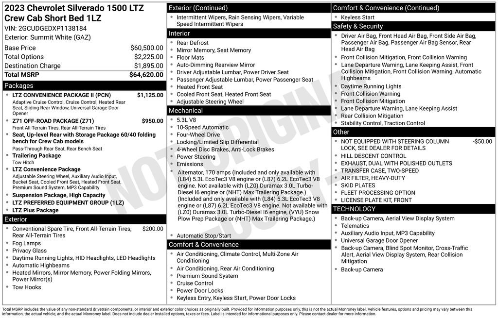 Used 2023 Chevrolet Silverado 1500 LTZ w/ LTZ Convenience Package II AWD/4WD image 28
