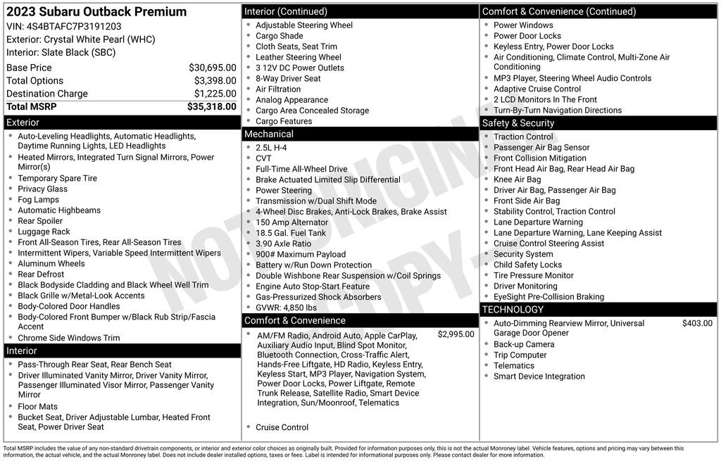 Certified 2023 Subaru Outback Premium image 58