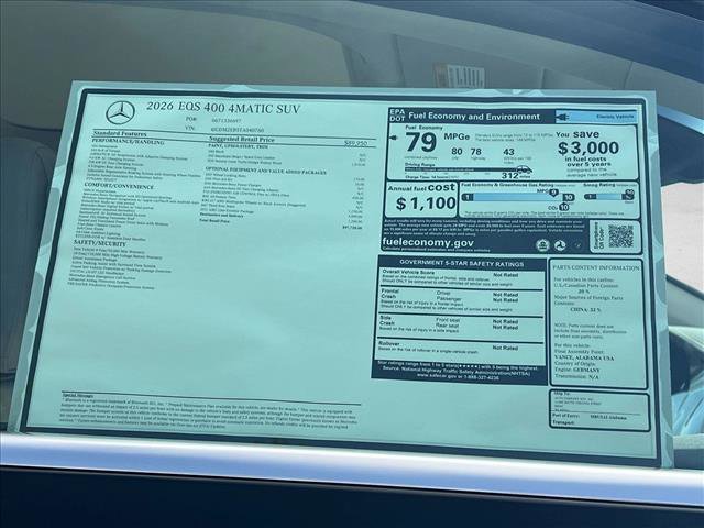 New 2026 Mercedes-Benz EQS 400 4MATIC SUV image 17