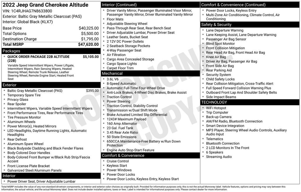 Used 2022 Jeep Grand Cherokee Altitude AWD/4WD image 9