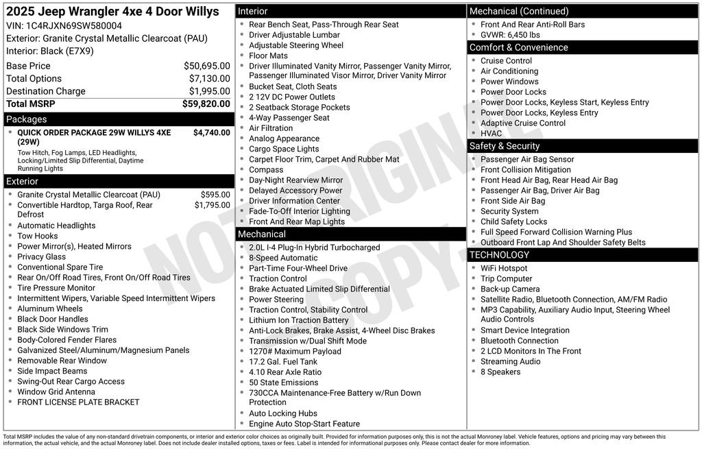 Certified 2025 Jeep Wrangler Unlimited Sport S 4xe AWD/4WD image 39