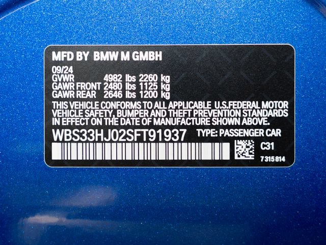 Certified 2025 BMW M3 Competition w/ M Carbon Exterior Package AWD/4WD image 23