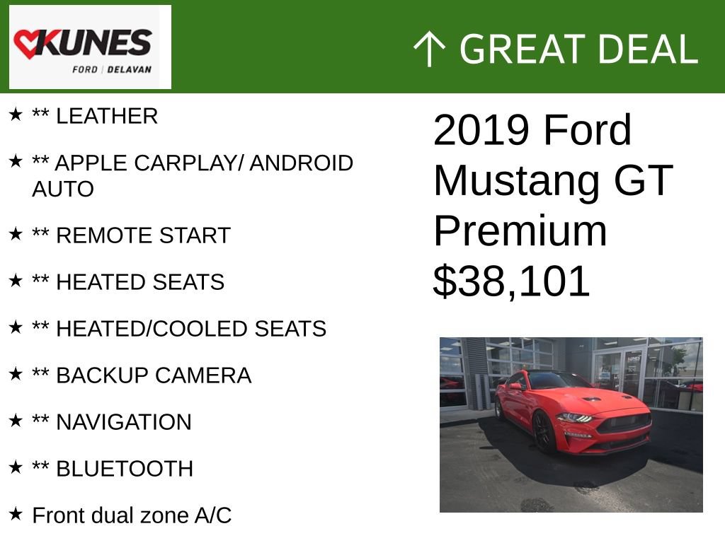 Used 2019 Ford Mustang GT Premium w/ Equipment Group 401A RWD image 2