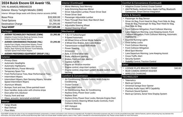 Used 2024 Buick Encore GX Avenir w/ Avenir Technology Package AWD/4WD image 32