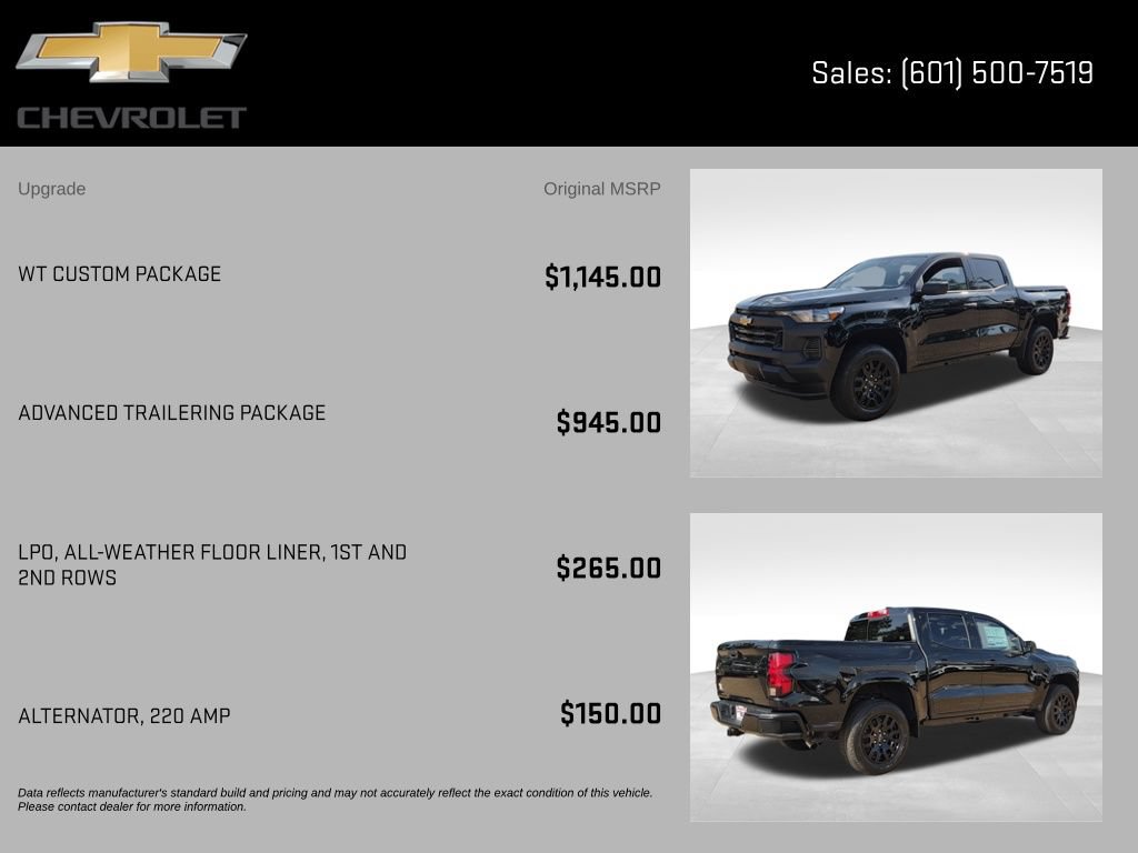 New 2026 Chevrolet Colorado W/T w/ WT Custom Package RWD image 8