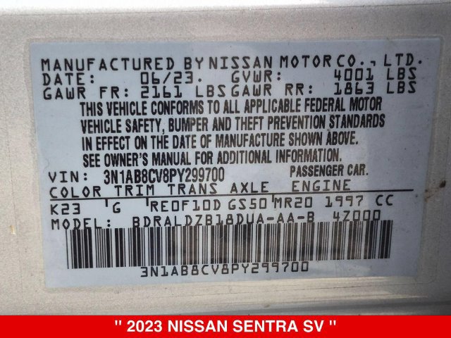 Certified 2023 Nissan Sentra SV FWD image 40