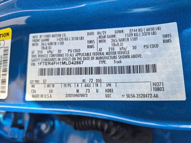Used 2021 Ford Ranger XL w/ Equipment Group 101A High AWD/4WD image 24