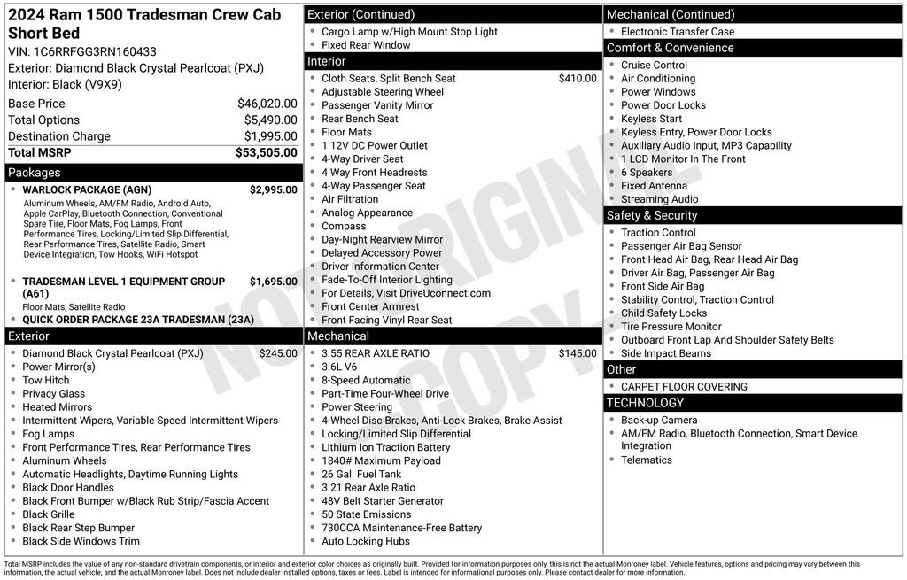 Certified 2024 RAM 1500 Tradesman w/ Warlock PACKAGE image 6