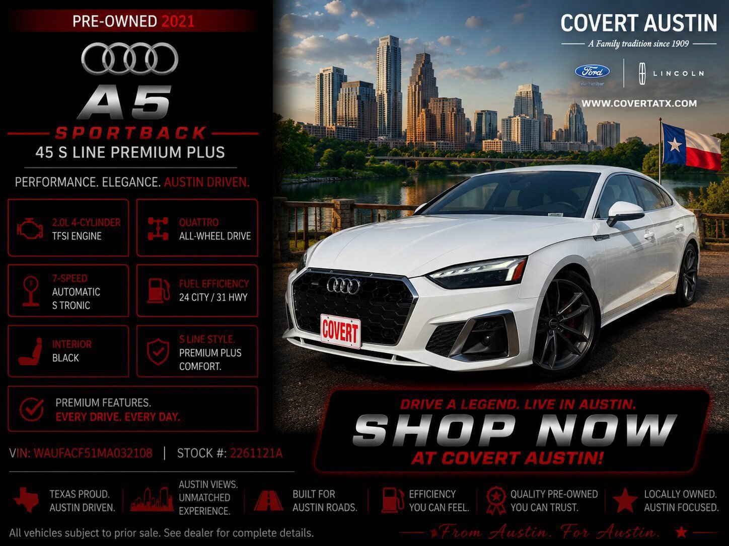 Used 2021 Audi A5 2.0T Premium Plus AWD/4WD image 1