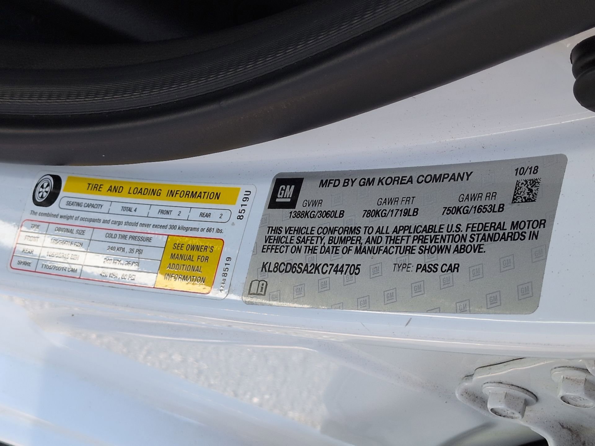 Certified 2019 Chevrolet Spark LT image 32