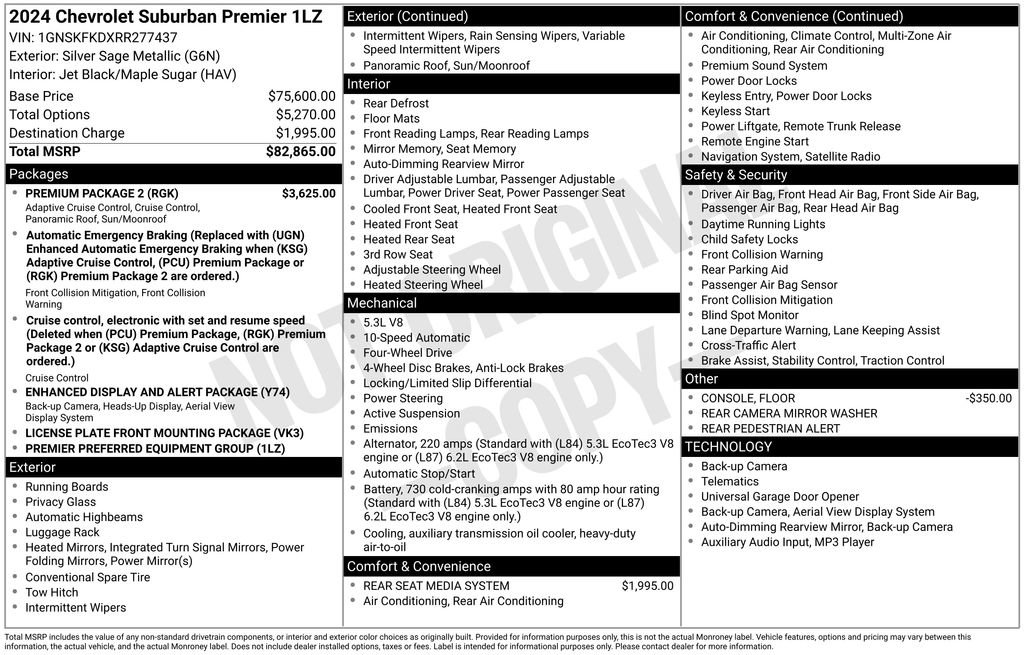 Used 2024 Chevrolet Suburban Premier w/ Premium Package 2 AWD/4WD image 6