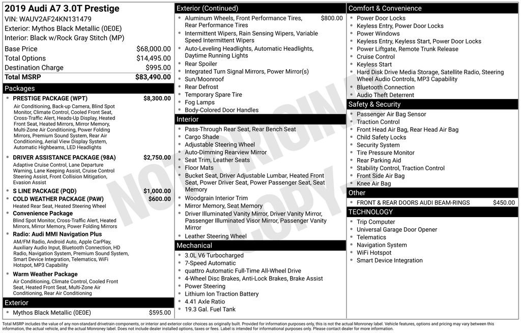 Used 2019 Audi A7 3.0T Prestige w/ Prestige Package image 3