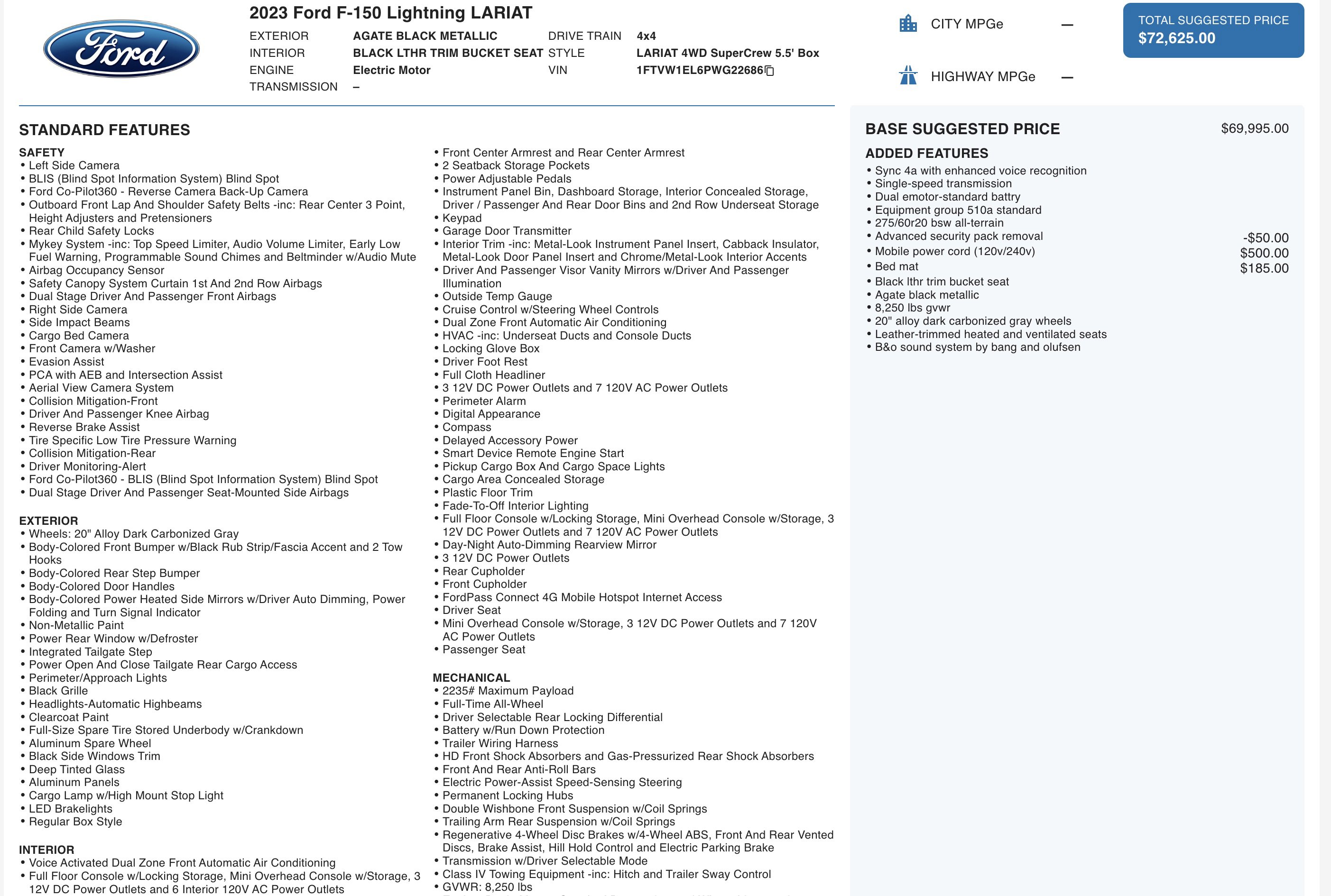 Used 2023 Ford F150 Lightning Lariat image 5