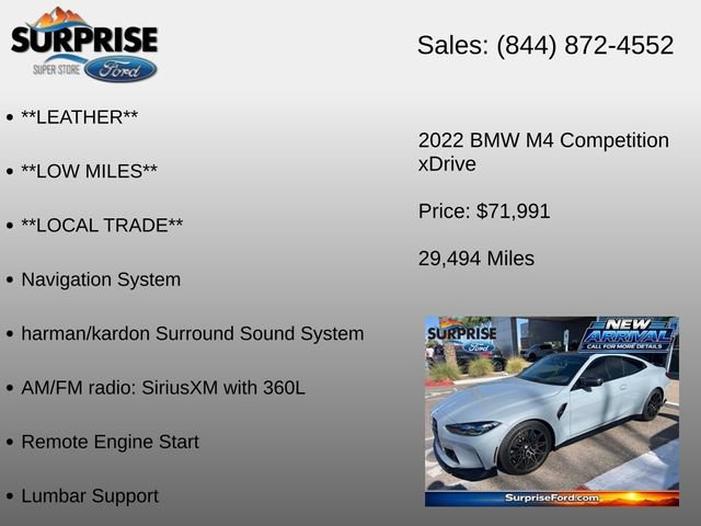Used 2022 BMW M4 xDrive Competition w/ M Carbon Exterior Package AWD/4WD image 16