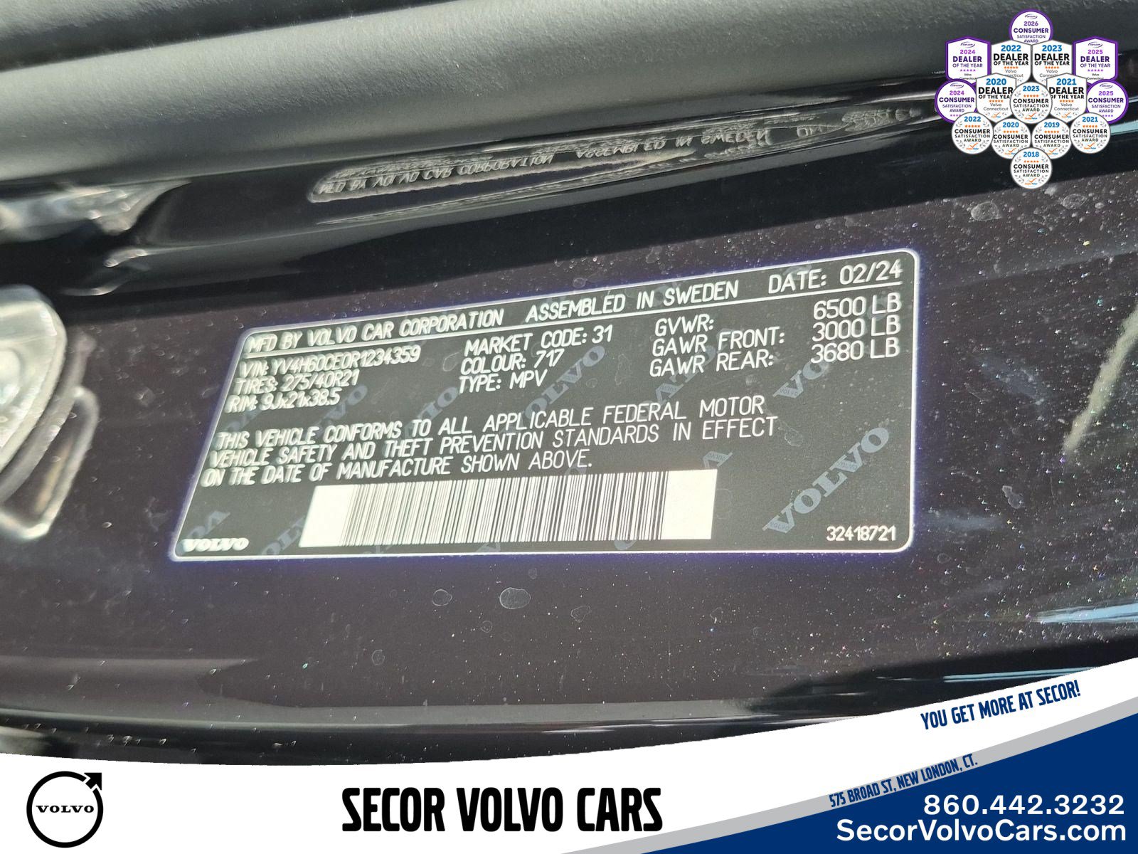 Certified 2024 Volvo XC90 T8 Plus w/ Protection Package Premier AWD/4WD image 28