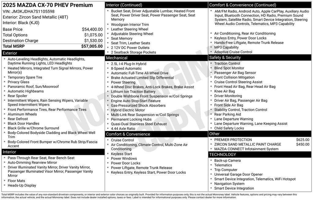 Used 2025 MAZDA CX-70 Plug-In Hybrid w/ Premium Pkg image 3