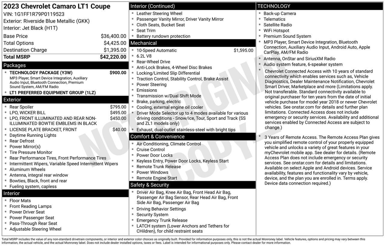 Used 2023 Chevrolet Camaro LT w/ Technology Package RWD image 29
