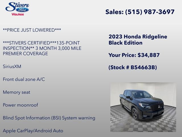 Used 2023 Honda Ridgeline Black Edition image 8
