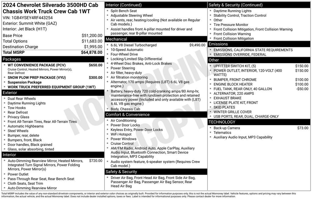 Used 2024 Chevrolet Silverado 3500 W/T w/ WT Convenience Package image 4