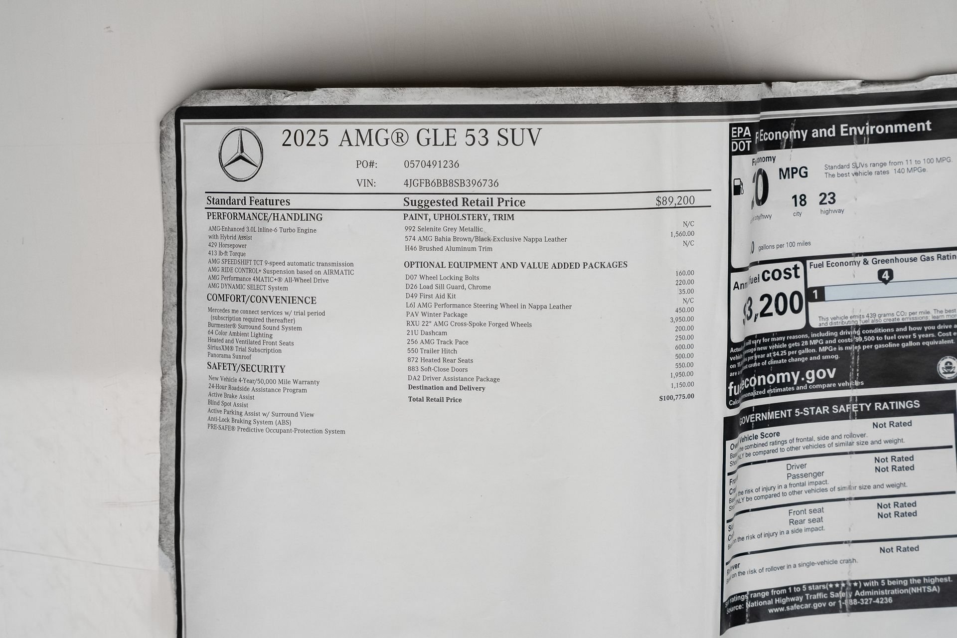 Used 2025 Mercedes-Benz GLE 53 AMG 4MATIC w/ Driver Assistance Package image 88