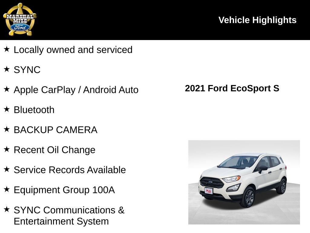 Used 2021 Ford EcoSport S image 2