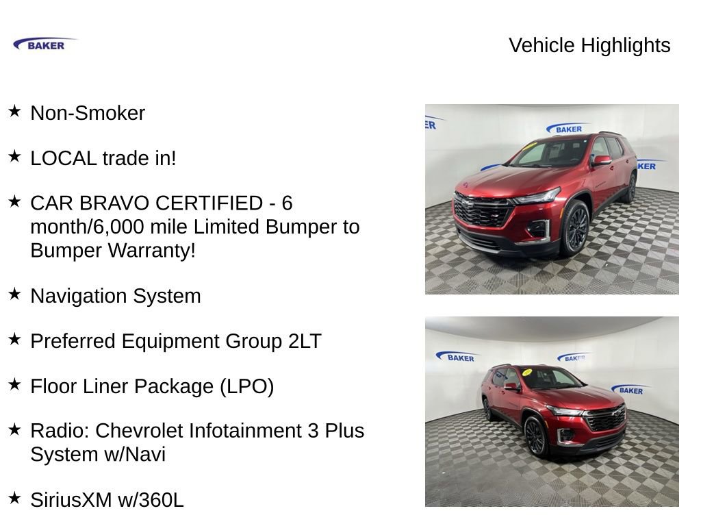 Certified 2023 Chevrolet Traverse RS w/ LPO, Floor Liner Package image 4