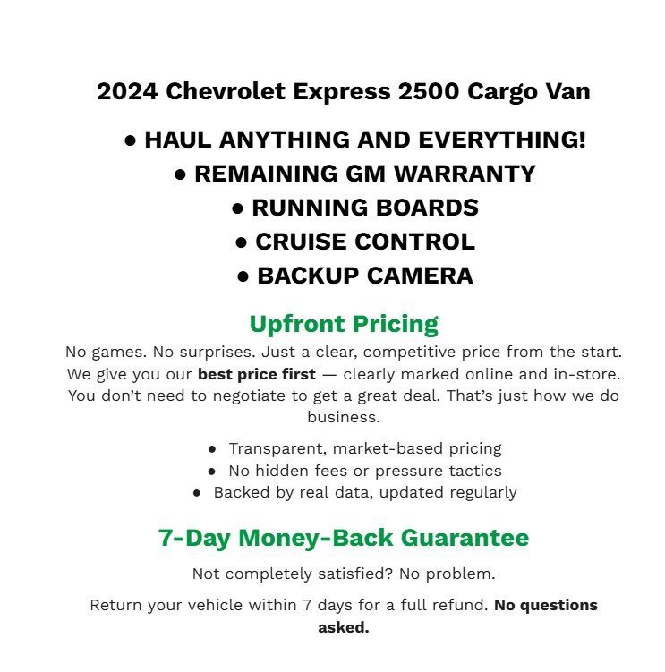 Used 2024 Chevrolet Express 2500 w/ Driver Convenience Package image 2