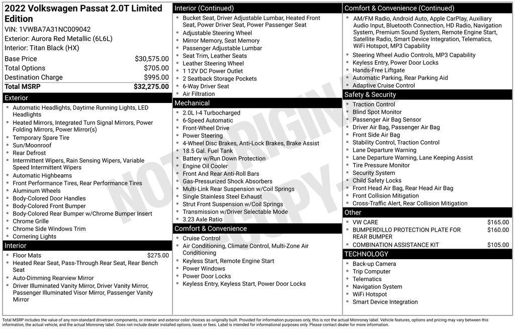 Used 2022 Volkswagen Passat 2.0T FWD image 5