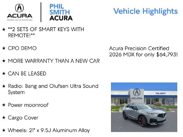 Certified 2026 Acura MDX Type S w/ Advance Package AWD/4WD image 5