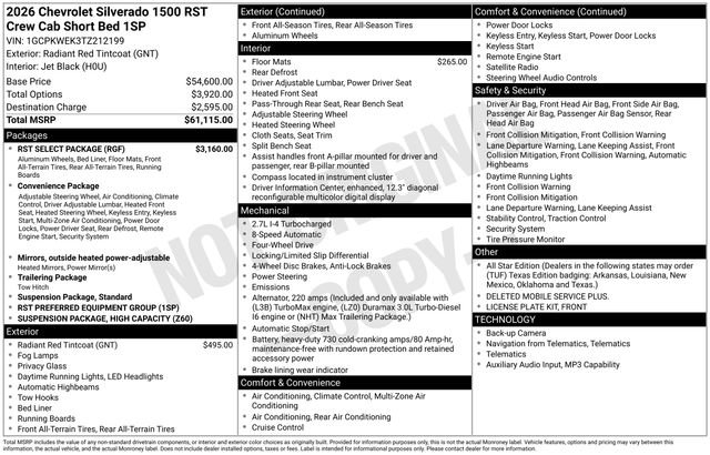 New 2026 Chevrolet Silverado 1500 RST w/ RST Select Package image 26