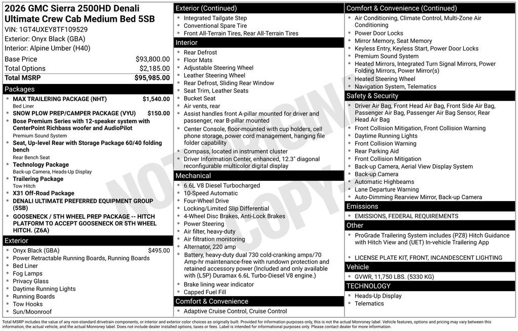 New 2026 GMC Sierra 2500 Denali Ultimate w/ Max Trailering Package image 5