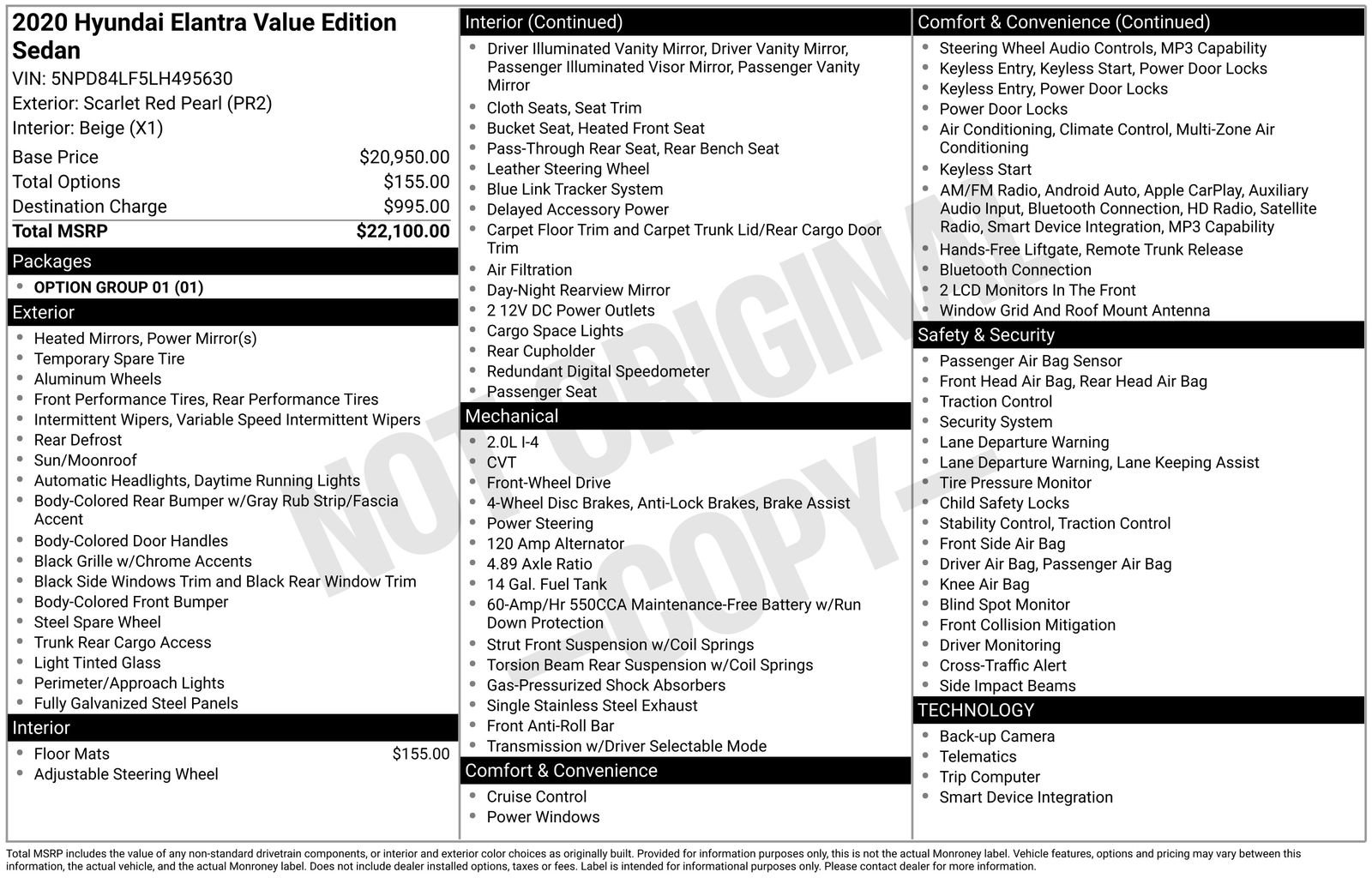 Used 2020 Hyundai Elantra Value Edition FWD image 16
