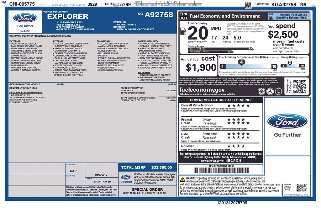 Certified 2019 Ford Explorer FWD image 5