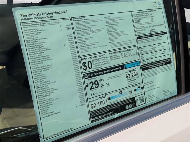 New 2026 BMW 330i xDrive Sedan w/ Convenience Package image 19