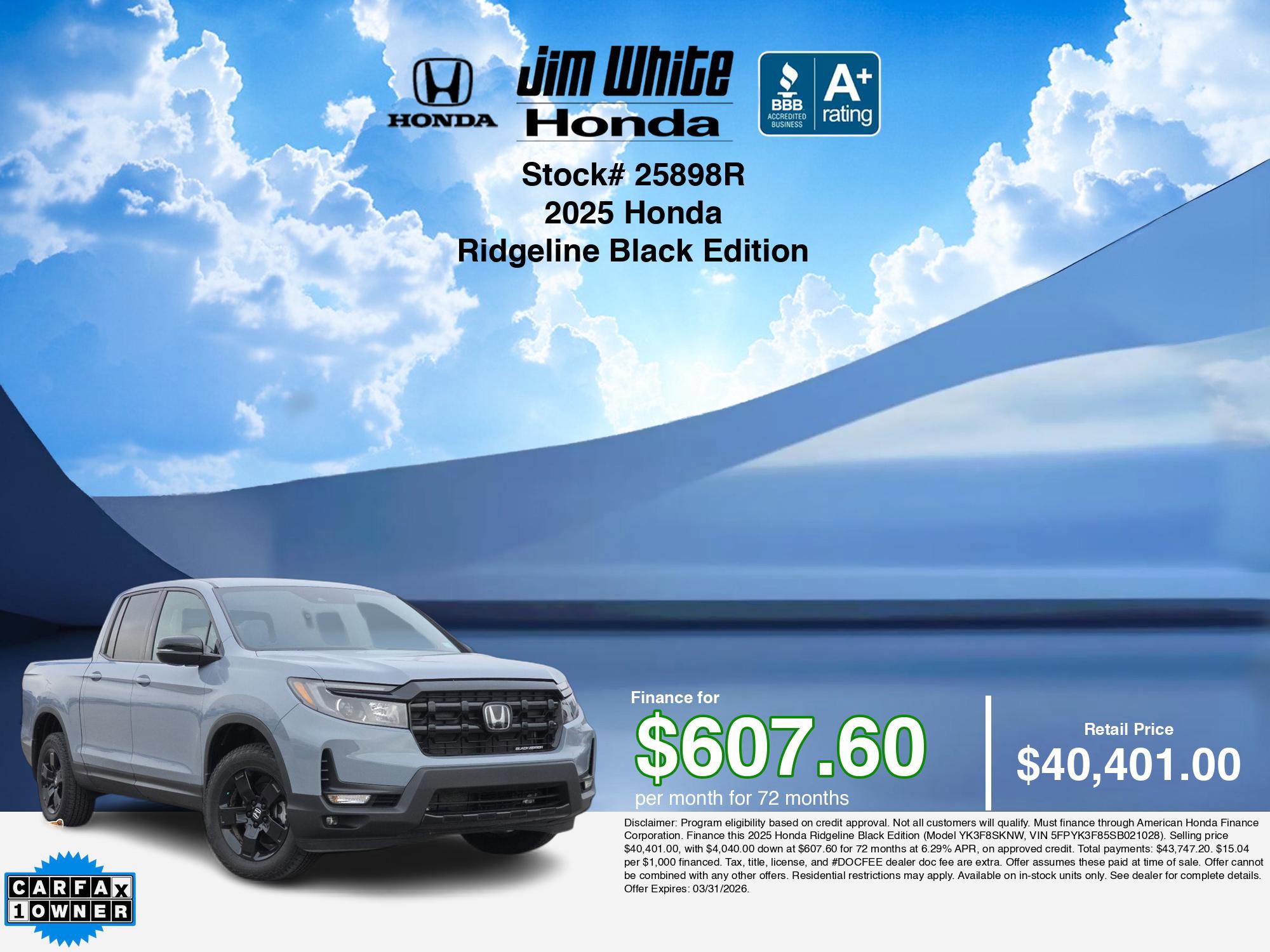 Certified 2025 Honda Ridgeline Black Edition image 3