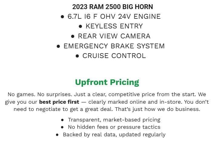 Used 2023 RAM 2500 Big Horn w/ Level 1 Equipment Group AWD/4WD image 2