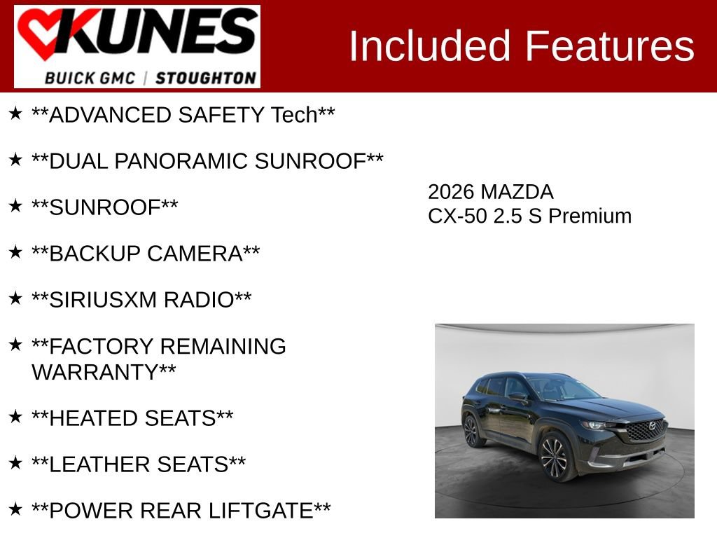 Used 2026 MAZDA CX-50 AWD 2.5 S w/ Premium Package image 2
