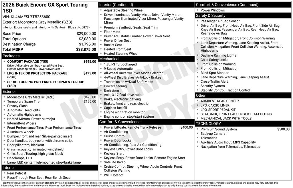 New 2026 Buick Encore GX Sport Touring w/ Comfort Package AWD/4WD image 40