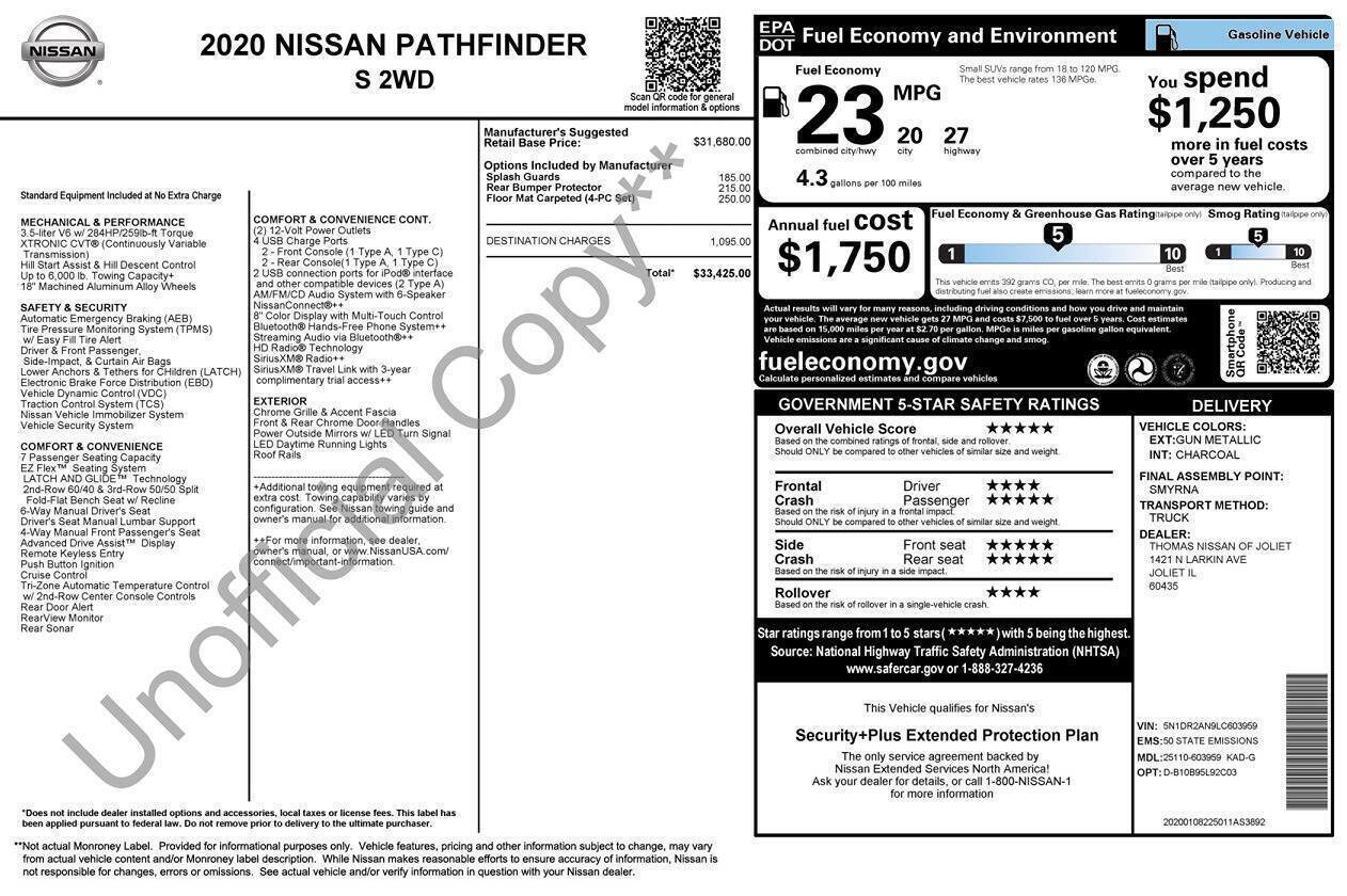 Used 2020 Nissan Pathfinder S FWD image 26