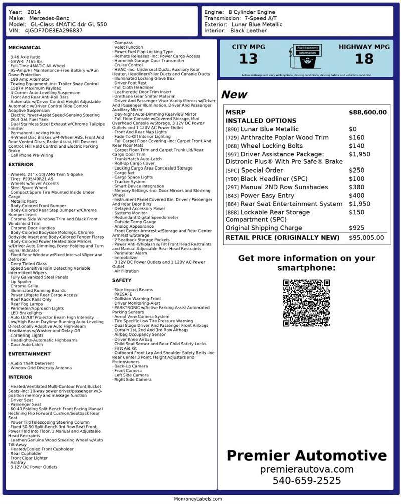 Used 2014 Mercedes-Benz GL 550 GL 550 image 2