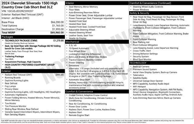 Used 2024 Chevrolet Silverado 1500 High Country w/ Technology Package AWD/4WD image 16