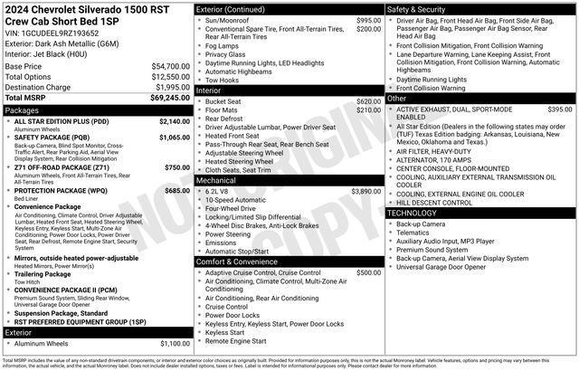 New 2024 Chevrolet Silverado 1500 RST w/ All Star Edition Plus AWD/4WD image 10
